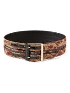 Banana Republic Womens Banana Republic X Olivia Palermo  ; Wide Pieced Brocade Waist Belt Red & Gold Size M