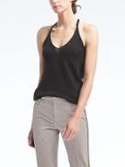 Banana Republic Womens Shine V Neck Cami - Black