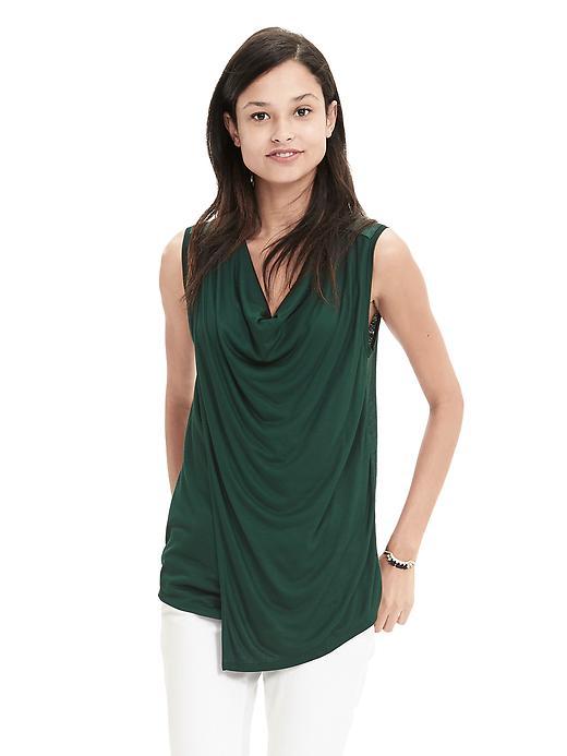 Banana Republic Womens Drapey Cowl Tank Size L - Deep Hunter