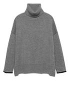Banana Republic Womens Cashmere Turtleneck Sweater Gray & Black Size M/l