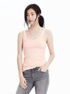 Banana Republic Womens Scoop Neck Pima Cotton Tank Size L - Pink Blush