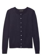 Banana Republic Womens Machine-washable Merino Wool Blend Cropped Cardigan Sweater True Navy Size Xxs