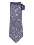 Banana Republic Mens Textured Ground Floral Silk Nanotex Tie Lavender Gray Size One Size