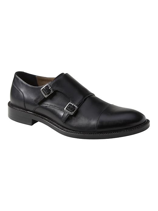 Banana Republic Mens Brock Double Monk Strap Oxford - Black