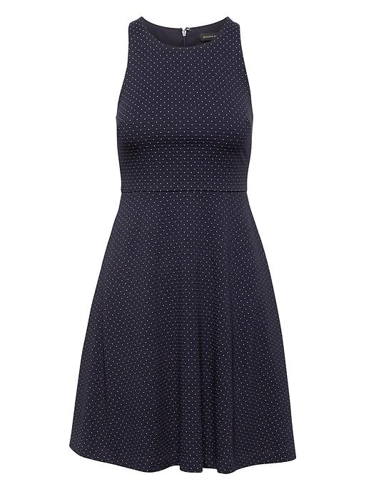 Banana Republic Womens Polka Dot Fit-and-flare Dress Blue Dot Size 0