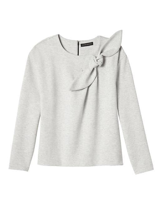 Banana Republic Womens Bow Neck Couture Sweatshirt - Heather Gray