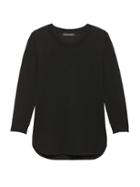 Banana Republic Womens Machine-washable Merino Curved-hem Sweater Black Size S