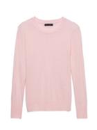 Banana Republic Womens Italian Merino-blend Crew-neck Sweater Blush Pink Size Xs
