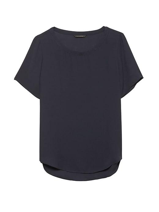 Banana Republic Womens Petite Perfect Tunic Navy Size S