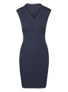 Banana Republic Womens Petite Bi-stretch V-neck Sheath Dress Navy Size 2