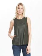 Banana Republic Womens Heritage Green Leather Shell Size L - Forest Pine