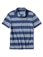 Banana Republic Mens Slim Rugby Stripe Signature Pique Polo Size L Tall - Stowaway Blue