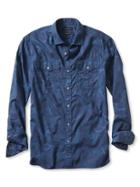 Banana Republic Mens Camden-fit Camo Utility Shirt Navy Size M