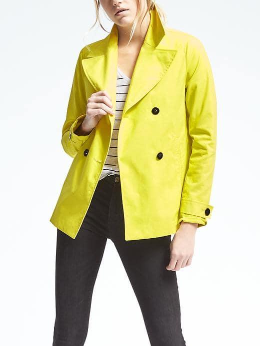 Banana Republic Double Breasted Swing Coat - Yellow