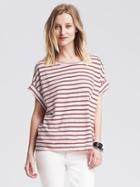 Banana Republic Striped V Back Tee Size M - Poster Red