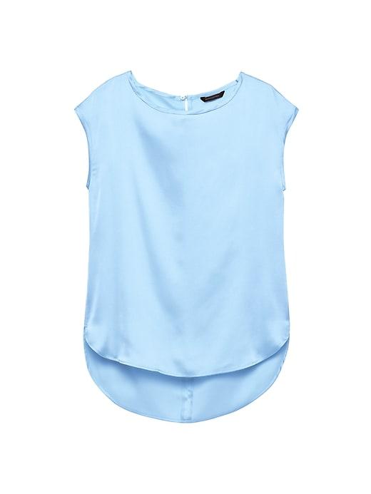 Banana Republic Womens High-low Curved Hem Top Blue Ice Size S