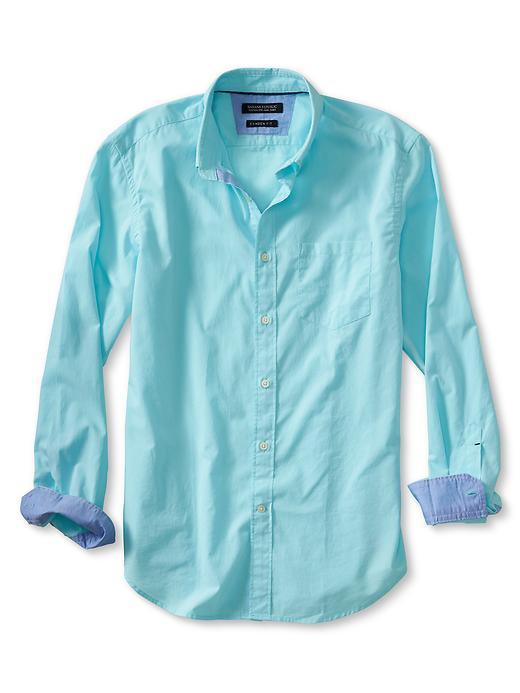 Banana Republic Mens Camden Fit Cotton Shirt Size L Tall - Beached Aqua