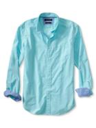 Banana Republic Mens Camden Fit Cotton Shirt Size L Tall - Beached Aqua