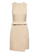 Banana Republic Womens Petite Linen-blend Sheath Dress Golden Beige Size 12