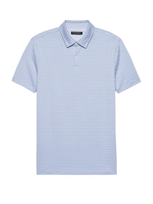 Banana Republic Mens Luxury-touch Texture Stripe Polo Shirt Blue Orchid Size Xxs