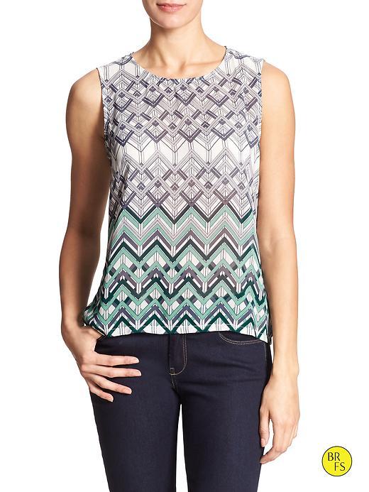 Banana Republic Factory Sleeveless Button Back Blouse Size L - Dark Malachite