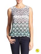 Banana Republic Factory Sleeveless Button Back Blouse Size L - Dark Malachite