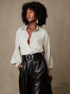 Balloon-sleeve Utility Shirt