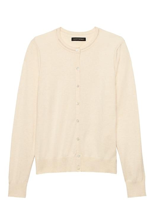 Banana Republic Womens Stretch-cotton Cardigan Sweater Sand Size M