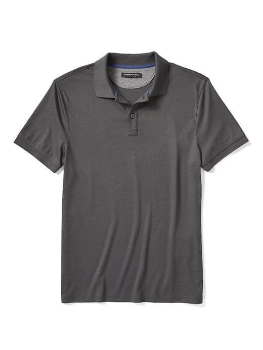 Banana Republic Luxe Touch Polo - Dark Grey Heather