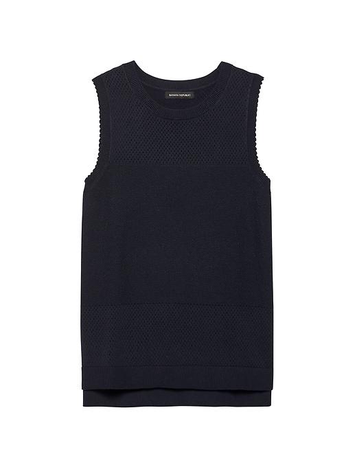 Banana Republic Womens Mixed-stitch High-low Tunic Sweater Navy Size S