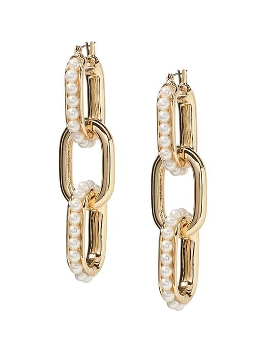Banana Republic Womens Outline Pearl Statement Earring Gold Size One Size