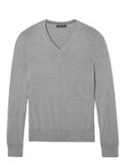 Banana Republic Mens Slim-fit Silk-cotton Cashmere V-neck Sweater Chrome Gray Size Xxl