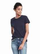 Banana Republic Womens Signature Supima Cotton Crew Neck Top - Preppy Navy