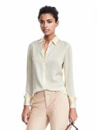 Banana Republic Womens Ruffle Cuff Blouse Size S Tall - Organic Natural