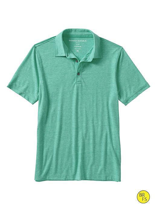 Banana Republic Factory Tri Blend Solid Polo - Ceramic Blue