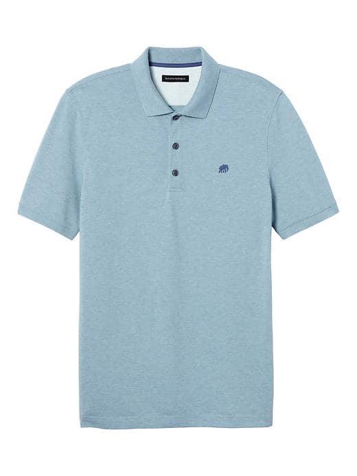 Banana Republic Slim Pique Polo - Steel Blue