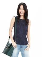 Banana Republic Womens Embroidered Tank Size L - Preppy Navy