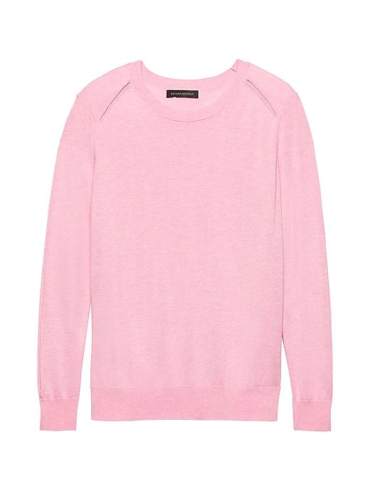Banana Republic Womens Silk Cotton Crew-neck Sweater Classic Pink Size L