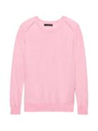 Banana Republic Womens Silk Cotton Crew-neck Sweater Classic Pink Size L