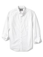 Banana Republic Mens Camden Fit Star Print Custom 078 Wash Shirt Size L Tall - White