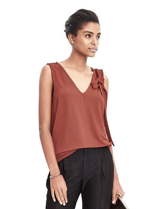 Banana Republic Womens Shoulder Bow Top - Chai Spice