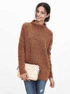 Banana Republic Womens Heritage Textured Mock Pullover Size L - Rust