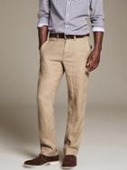 Banana Republic Straight Fit Linen Drawstring Pant - Khaki