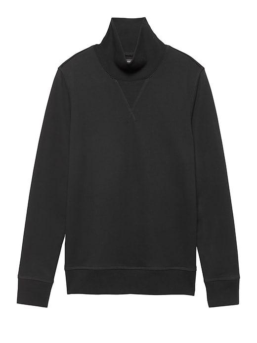 Banana Republic Mens French Terry Turtleneck Sweatshirt Black Size M