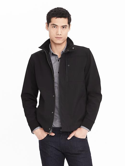 Banana Republic Mens Soft Shell Full Zip Jacket - Black