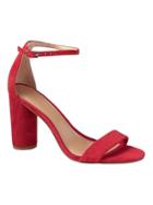 Banana Republic Womens Bare High Block-heel Sandal Ruby Red Suede Size 11