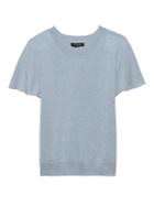 Banana Republic Womens Cashmere Flutter-sleeve Sweater Aquarium Blue Size M