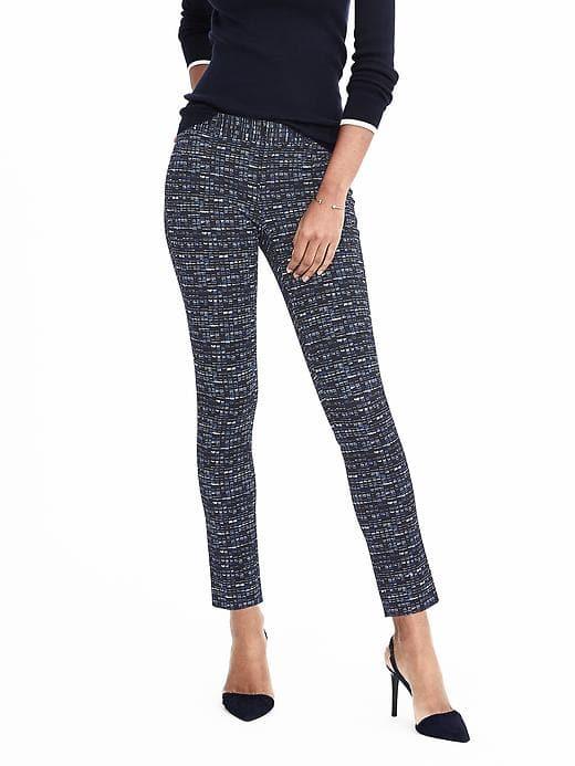 Banana Republic Womens Sloan Fit Boucle Pant - Blue Combo