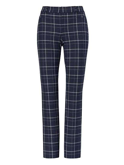 Banana Republic Womens Petite Sloan Skinny-fit Plaid Ankle Pant Navy Size 4