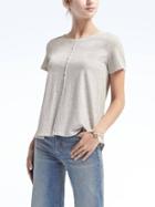 Banana Republic Womens Triple Bow Back Couture Tee - Heather Gray